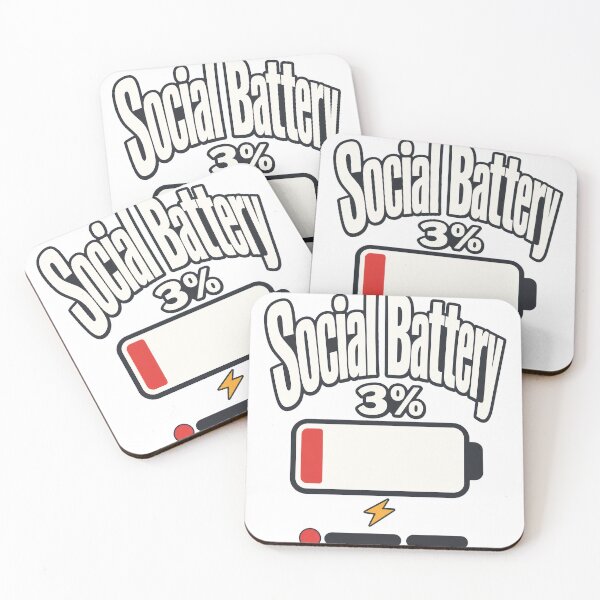 Item preview, Social Battery 3 percent Humor designed and sold by pirminio.