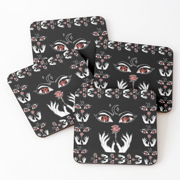 Item preview, Dark Witch Eyes with Pentagram and Bloody Rose – Gothic Occult Art v2 designed and sold by CaylaTay.