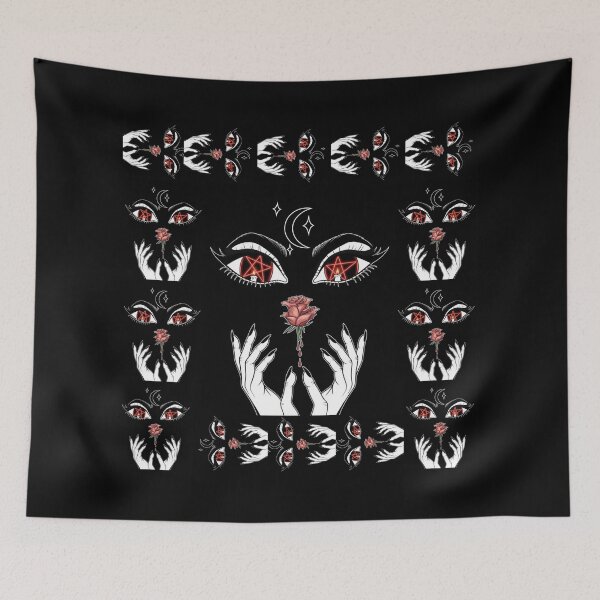 Item preview, Dark Witch Eyes with Pentagram and Bloody Rose – Gothic Occult Art v2 designed and sold by CaylaTay.