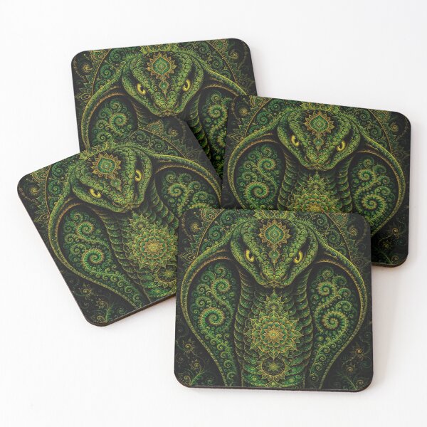 Item preview, Fractal Mandala Green Cobra designed and sold by hyperbeast store.