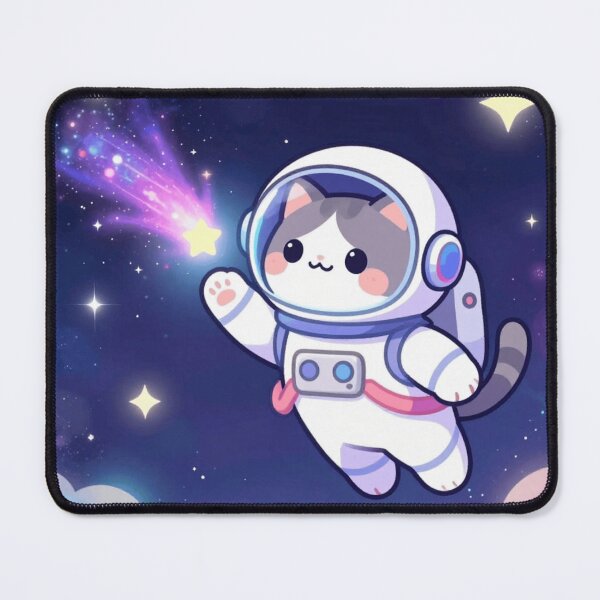 Item preview, Cosmic Cat Astronaut Floating Through Neon Galaxy Dreams designed and sold by RandomWalker.