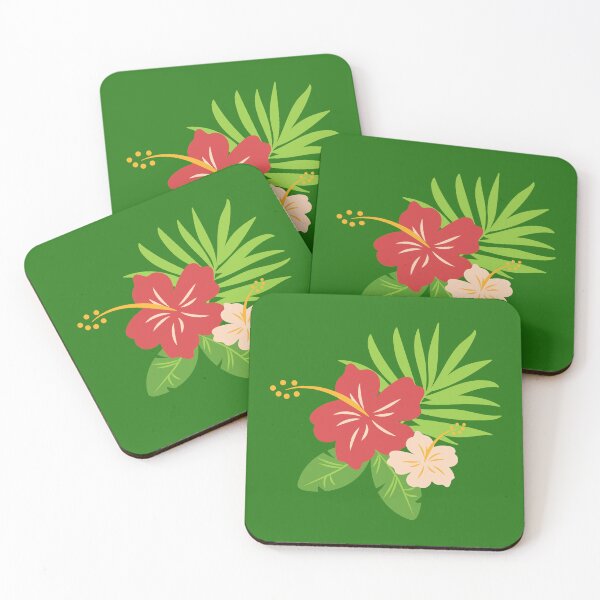 Item preview, Tropical Hibiscus Flowers and Palm Leaves Bouquet designed and sold by SolutionsArt.