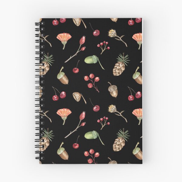 Item preview, Autumn Forest Pattern on Black Background designed and sold by Flowersforbear.