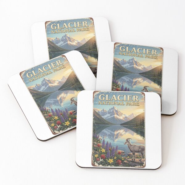 Item preview, Glacier National Park Vintage Travel Art designed and sold by The Souvenir Dept..
