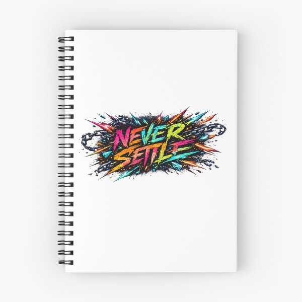 Item preview, Never Settle Bold Cyberpunk Graffiti Neon Splatter T-Shirt designed and sold by weeomano.