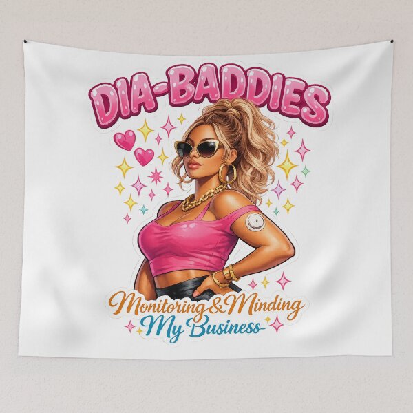Item preview, DIA-BADDIES Monitoring & Minding My Business Diabetes Blonde Woman CGM Art designed and sold by Jaded's Cute Clips.