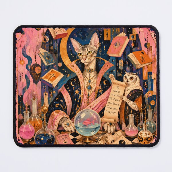 Item preview, The Alchemist Cat's Library - Flying Grimoires, Cosmic Potions, Feline Wisdom, Detailed Mystic Art designed and sold by Natalia-Vlad.