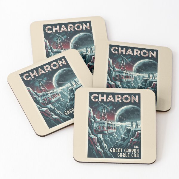 Item preview, Charon Moon Retro NASA Travel Poster Canyon Cable Car designed and sold by RetroRewind Studio.