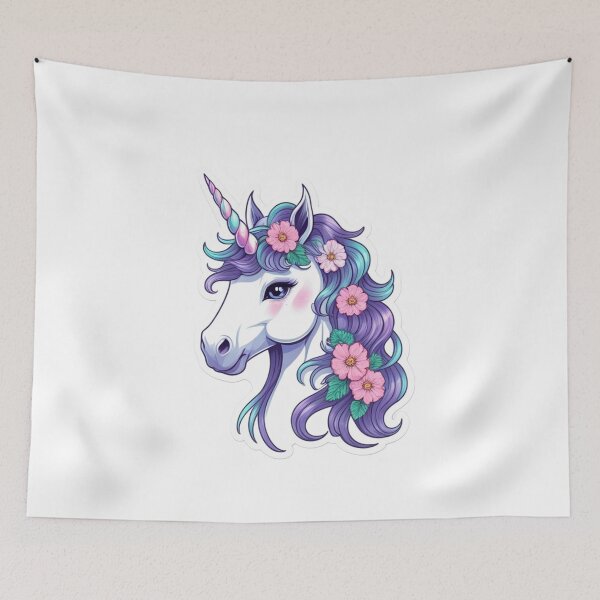 Item preview, Crystal unicorn with floral mane designed and sold by kidoramagic.