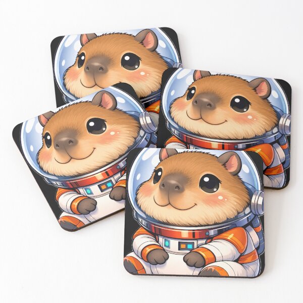 Item preview, Cute Space Capybara Floating in Galaxy designed and sold by BarkAndArt.
