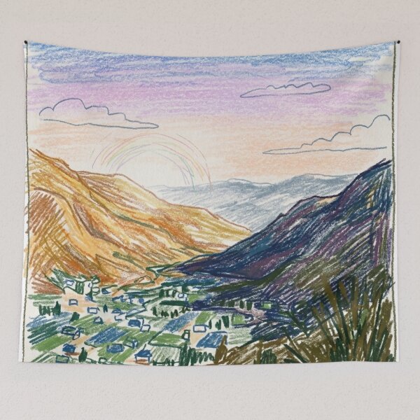 Item preview, Illuminated valley sunset designed and sold by CristianCEB.
