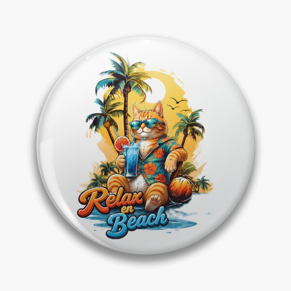 Item preview, Relax en Beach Cat – Funny Summer Vacation Cat Graphic designed and sold by california87.