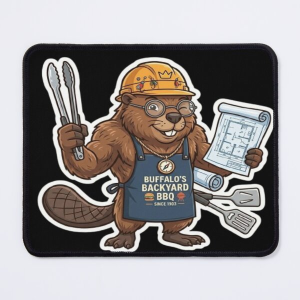 Item preview, Beaver Construction and BBQ Planning Illustration designed and sold by DailySparks.