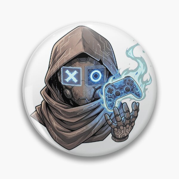 Item preview, Futuristic Cyborg Gamer Glowing Blue X O Eyes designed and sold by Munib320.