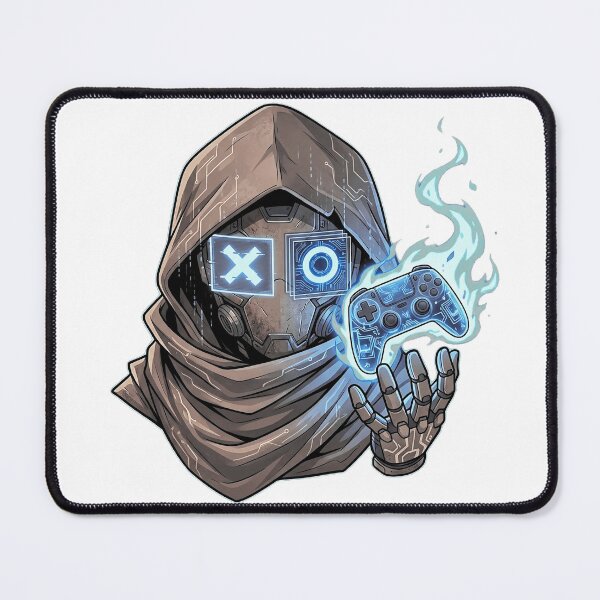 Item preview, Futuristic Cyborg Gamer Glowing Blue X O Eyes designed and sold by Munib320.