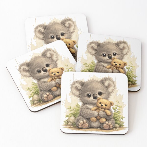 Item preview, Cute Baby Koala Hugging Teddy Bear | Kawaii animal illustration designed and sold by Daagath.