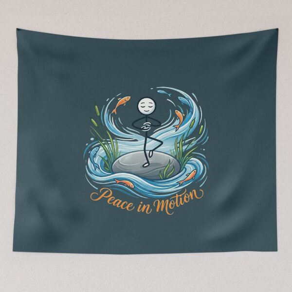 Item preview, Peace in Motion – Stickman River Flow Nature Design designed and sold by Chroma Dreams .