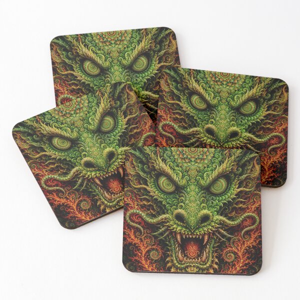 Item preview, Green Chinese Dragon With Mandala And Fractals, Hypnotic Eyes designed and sold by hyperbeast store.