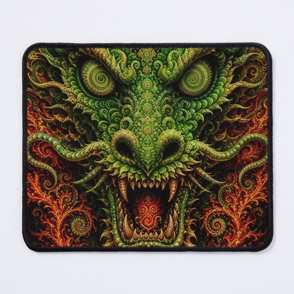 Item preview, Green Chinese Dragon With Mandala And Fractals, Hypnotic Eyes designed and sold by hyperbeast store.