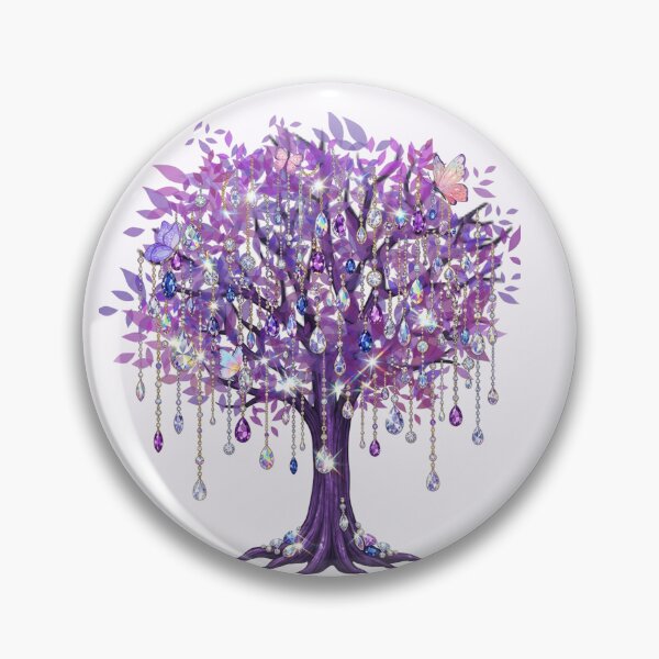 Item preview, Whimsical Amethyst Jewel Tree with Butterflies Art designed and sold by Violet-Forge.