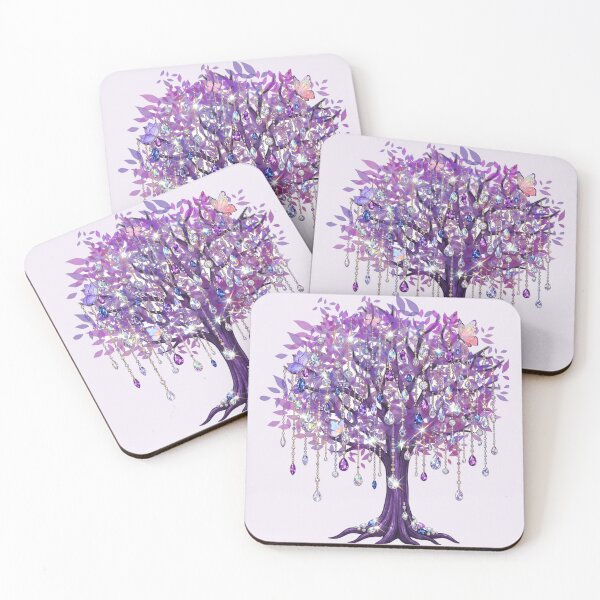 Item preview, Whimsical Amethyst Jewel Tree with Butterflies Art designed and sold by Violet-Forge.