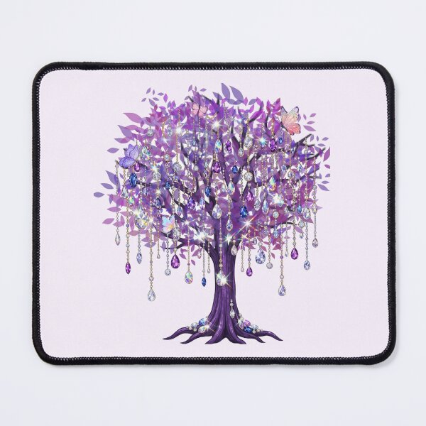 Item preview, Whimsical Amethyst Jewel Tree with Butterflies Art designed and sold by Violet-Forge.