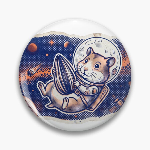 Artikelvorschau, Kosmischer Hamster-Astronaut Retro-Halbtonkunst entworfen und verkauft von Mr. Pawsome.