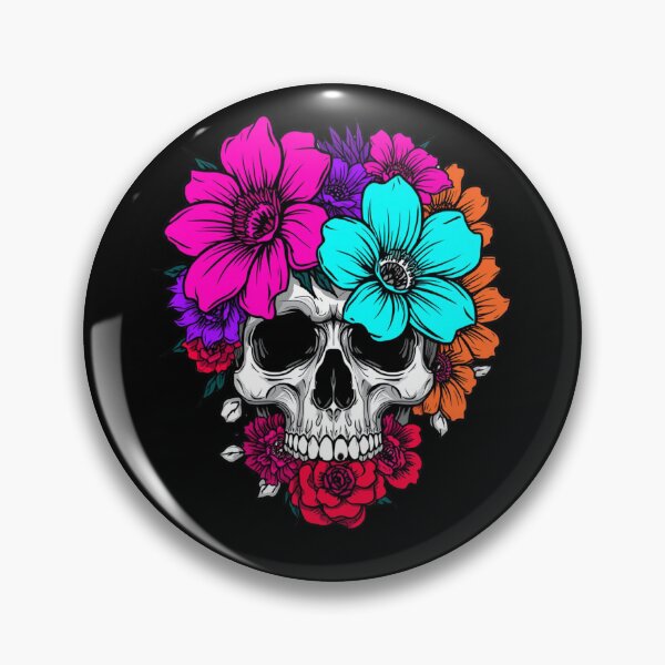 Item preview, Skull and flowers  designed and sold by uunaa.