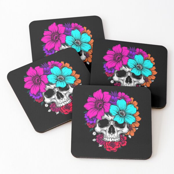 Item preview, Skull and flowers  designed and sold by uunaa.