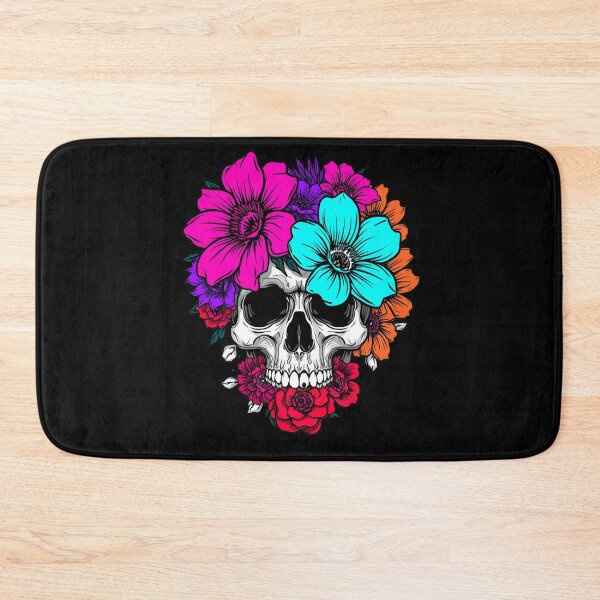 Item preview, Skull and flowers  designed and sold by uunaa.