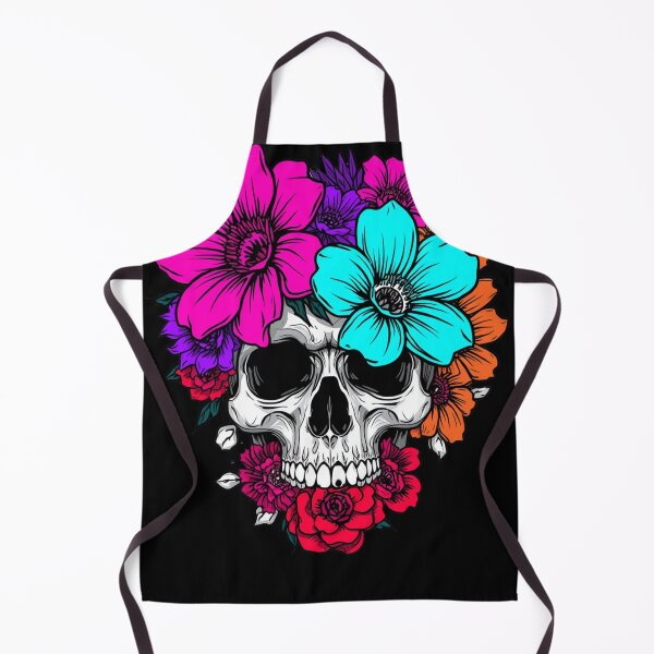 Item preview, Skull and flowers designed and sold by uunaa.