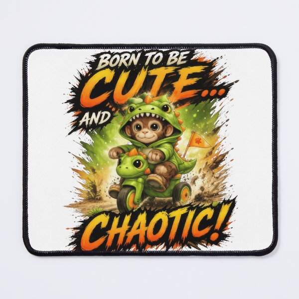Item preview, Born to Be Cute and Chaotic | Funny Kawaii Monkey Dinosaur Shirt designed and sold by Daagath.