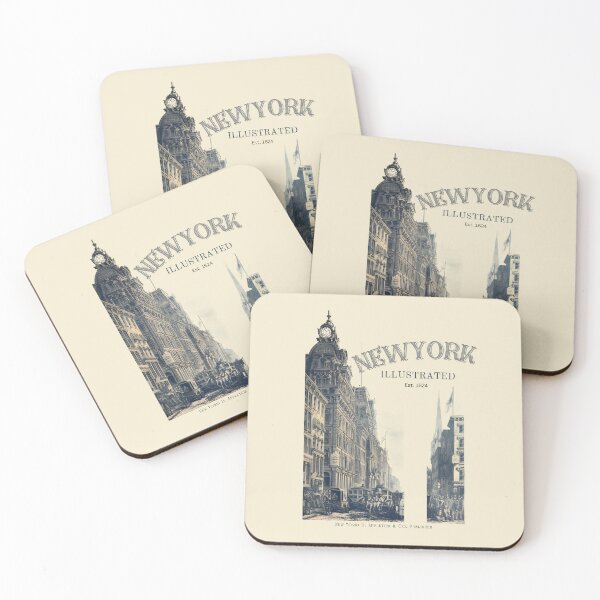 Item preview, New York Illustrated Vintage Cityscape designed and sold by MugsAndDuds.