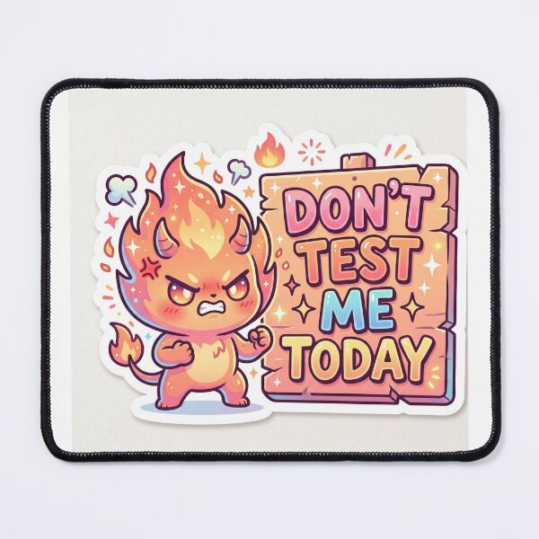 Item preview, Don't Test Me Today – Fiery Attitude Kawaii Character Sticker designed and sold by FAZ-DESIGNS.