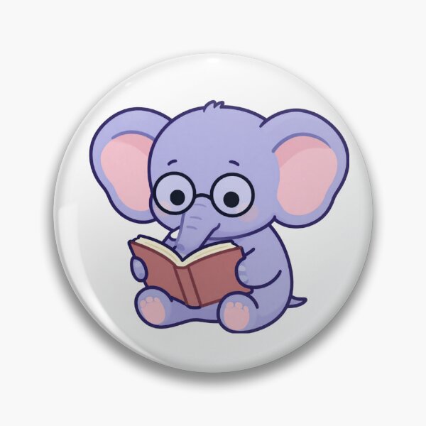 Item preview, Cute Elephant Reading a Book - Smart Baby Elephant designed and sold by Opie-Adn.