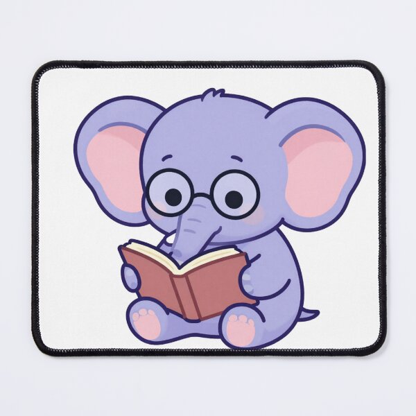 Item preview, Cute Elephant Reading a Book - Smart Baby Elephant designed and sold by Opie-Adn.