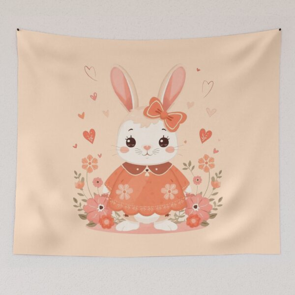Item preview, Peach Bunny Kawaii Sticker designed and sold by Stylestickers55.