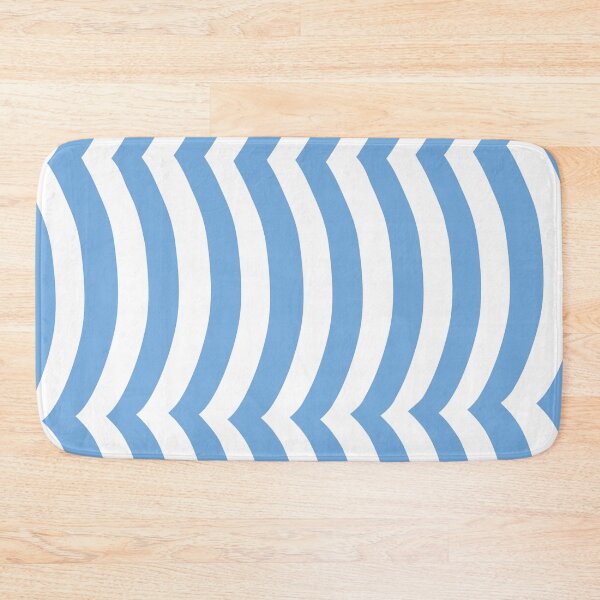 Item preview, Iconic Argentinian Wavy Stripes in White and Skye Blue designed and sold by Deutschic.