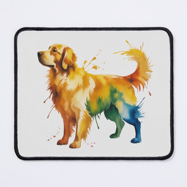 Item preview, A Golden Retriever silhouette created with vibrant watercolor splashes. designed and sold by 123ks.