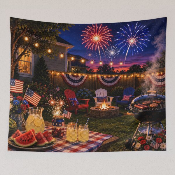 Item preview, Backyard BBQ Fireworks Celebration designed and sold by jgvisualarts.