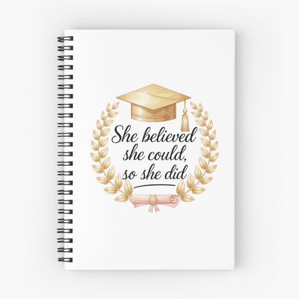 Item preview, She Believed She Could So She Did Quote with Royal Laurel Motif, Diploma & Graduation Hat designed and sold by jeweleddesigns.