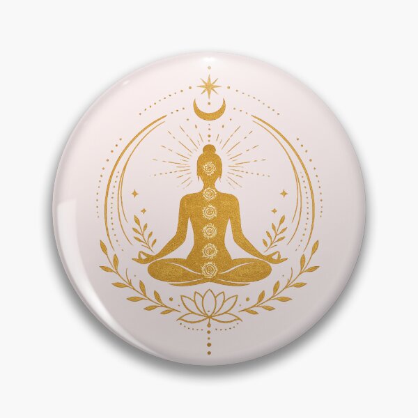 Item preview, Meditation Chakra Yoga Silhouette Gold Spiritual Wellness Sticker designed and sold by ekaterinak0423.