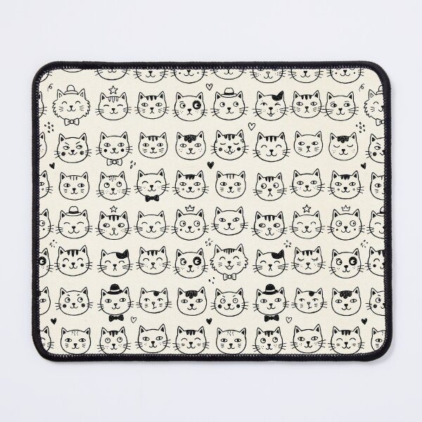 Item preview, Cute Cat Faces Doodle Pattern designed and sold by SYCESTORE.