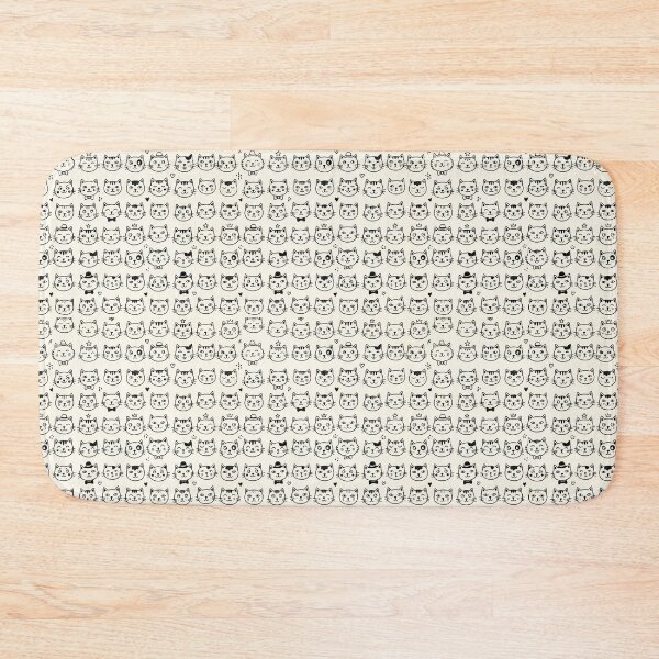 Item preview, Cute Cat Faces Doodle Pattern designed and sold by SYCESTORE.