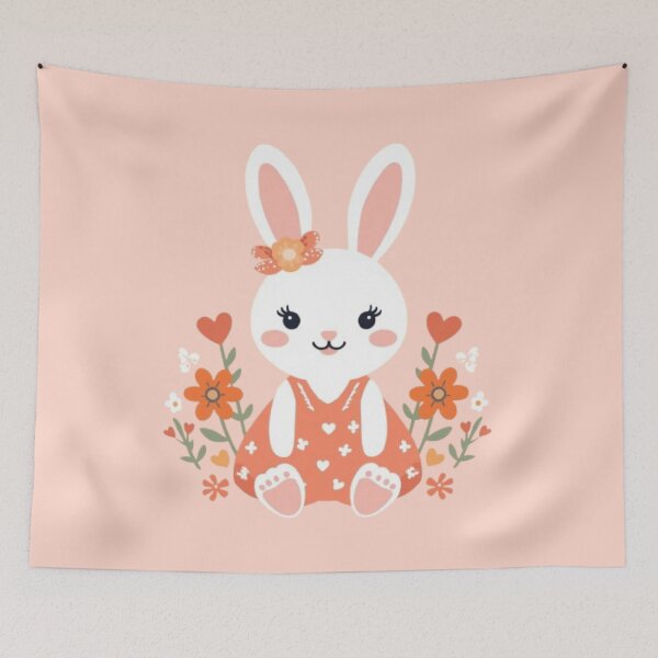 Item preview, Peach Bunny Kawaii Sticker designed and sold by Stylestickers55.