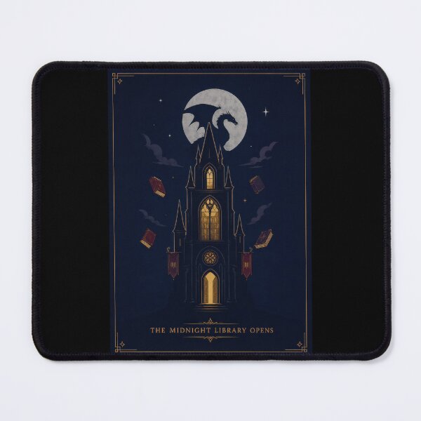 Item preview, Midnight Library Opens Fantasy Reading Poster designed and sold by Sketchlegacy.