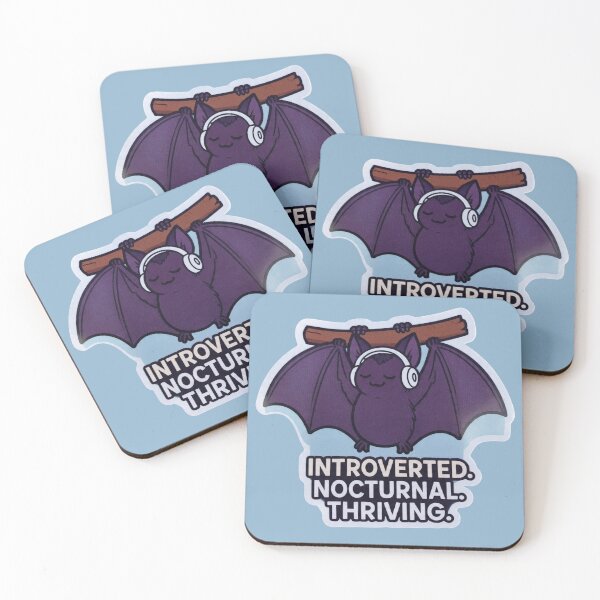 Item preview, Introverted Nocturnal Thriving Bat Headphones Funny Design designed and sold by BooDesignStudio.