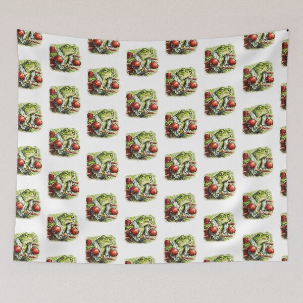 Item preview, Frog Boxer Pre-Fight Stare Down – Vintage Risograph Lime Green and Red Illustration designed and sold by OnPointOutfits.