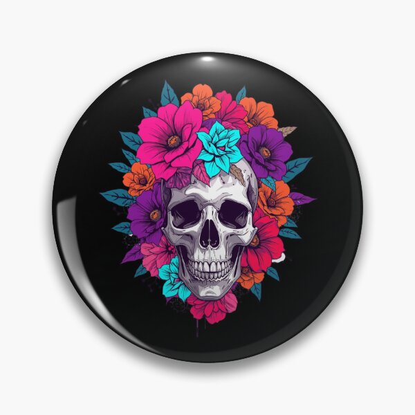 Item preview, Skull and flowers  designed and sold by uunaa.