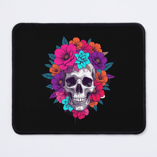 Item preview, Skull and flowers designed and sold by uunaa.